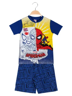 Marvel Spider-Man Pigiama corto da bambino in cotone con stampe - blu