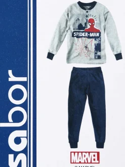 Marvel Spider-Man Pigiama da bambino in cotone felpato