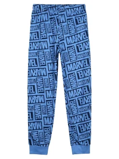 Marvel Spider-Man Pigiama lungo da bambino in cotone con stampe - blu