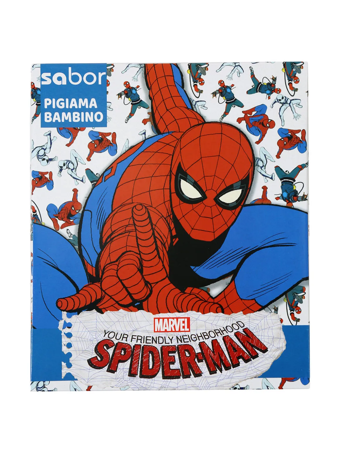 Marvel Spider-Man Pigiama lungo da bambino in cotone con stampe - blu