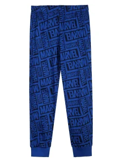 Marvel Spider-Man Pigiama lungo da bambino in cotone con stampe - blu