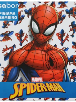 Marvel Spider-Man Pigiama lungo da bambino in cotone con stampa - blu scuro