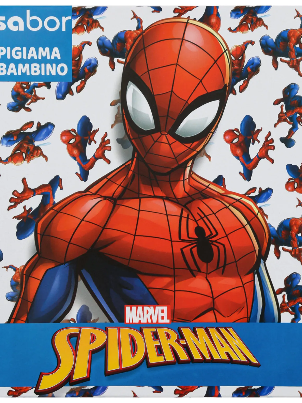 Marvel Spider-Man Pigiama lungo da bambino in cotone con stampa - azzurro