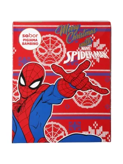 Marvel Spider-Man Pigiama natalizio da bambino in cotone - rosso