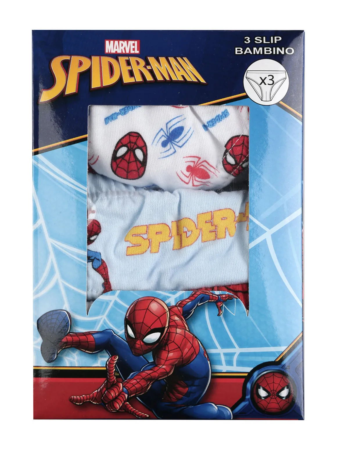 Marvel Spider-Man Set 3 slip da bambino in cotone