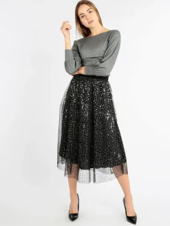 Max Chic Gonna con tulle e paillettes
