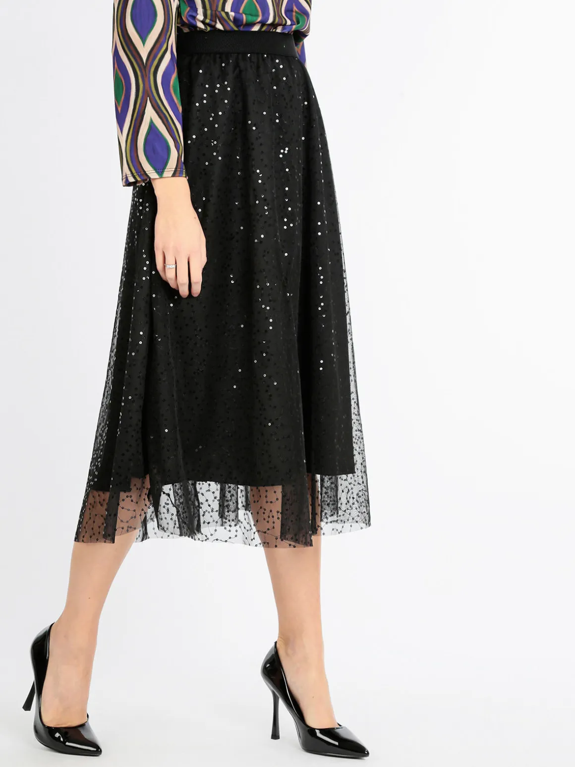 Max Chic Gonna con tulle e paillettes