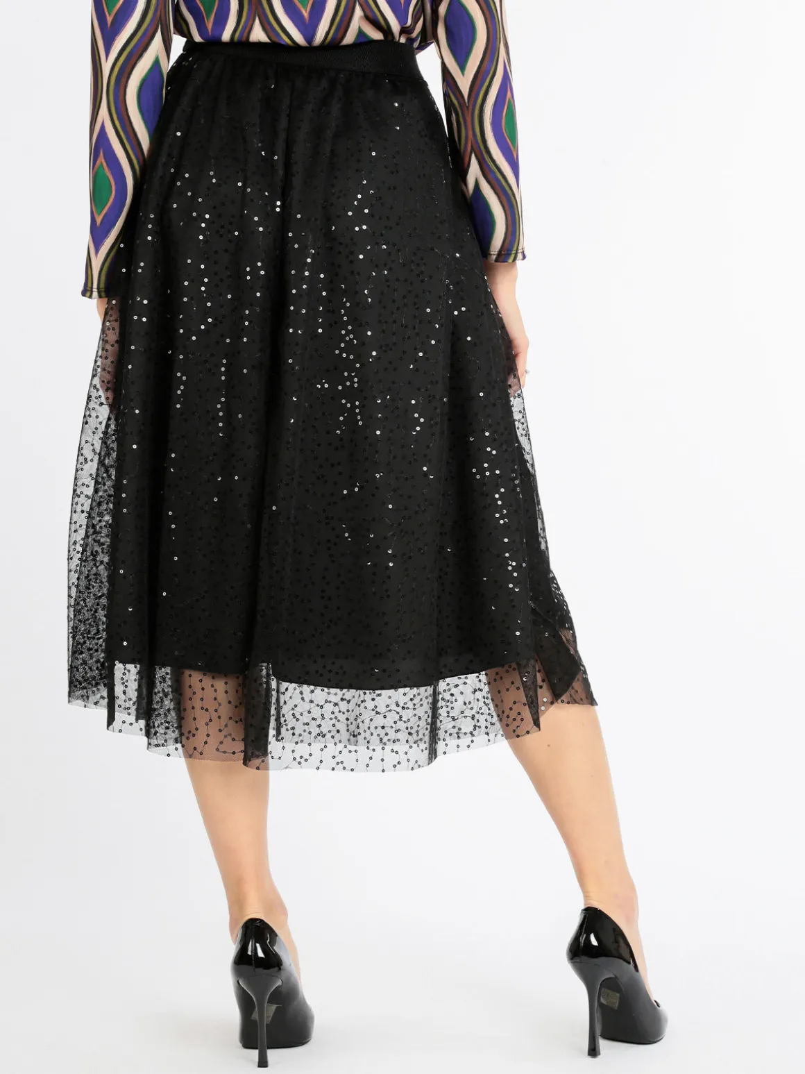 Max Chic Gonna con tulle e paillettes