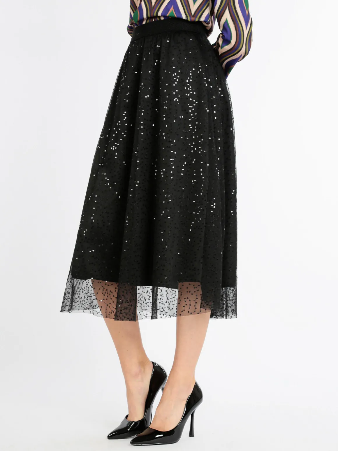 Max Chic Gonna con tulle e paillettes
