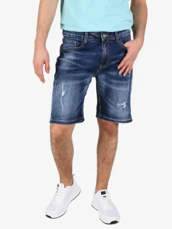Max & Liu Bermuda da uomo in jeans con strappi