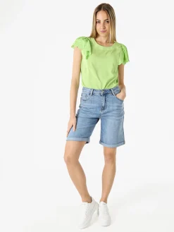 Max & Liu Bermuda in jeans da donna con risvolto - jeans