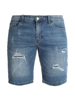 Max & Liu Bermuda in jeans da uomo con strappi