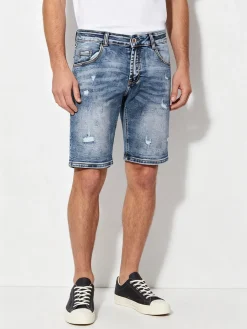 Max & Liu Bermuda in jeans da uomo con strappi