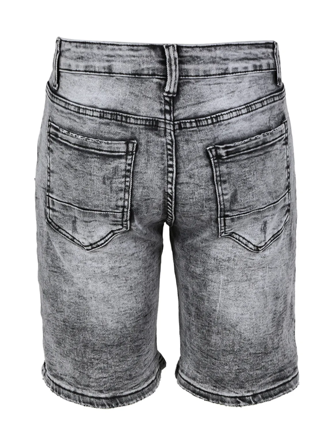 Max & Liu Bermuda nero in jeans da uomo con strappi