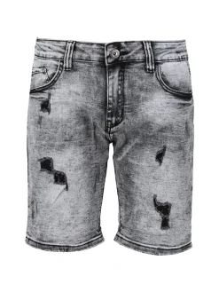 Max & Liu Bermuda nero in jeans da uomo con strappi