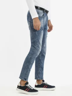 Max & Liu Jeans da uomo slim fit con strappi