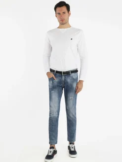 Max & Liu Jeans da uomo slim fit con strappi