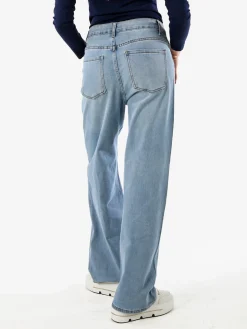 Max & Liu Jeans donna a gamba dritta con ricamo e strass - jeans