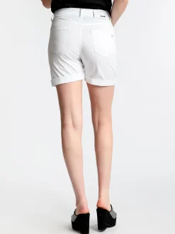 Max & Liu Pantaloncini a vita alta in cotone con risvolti