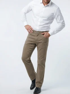 Max & Liu Pantaloni casual da uomo in cotone taglie grandi - marrone