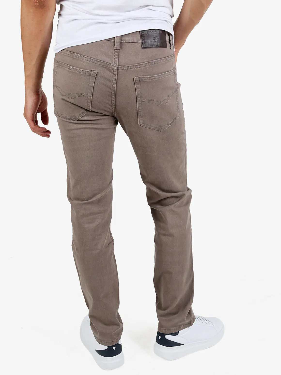 Max & Liu Pantaloni da uomo regular fit in cotone taglie grandi - marrone