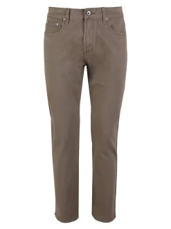 Max & Liu Pantaloni da uomo regular fit in cotone taglie grandi - marrone