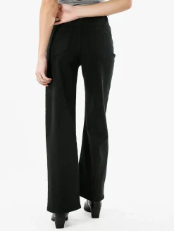 Max & Liu Pantaloni donna jeans a gamba larga - nero