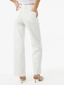 Max & Liu Pantaloni donna jeans a gamba larga - bianco
