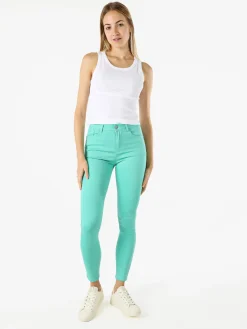 Max & Liu Pantaloni donna push-up - acqua marina
