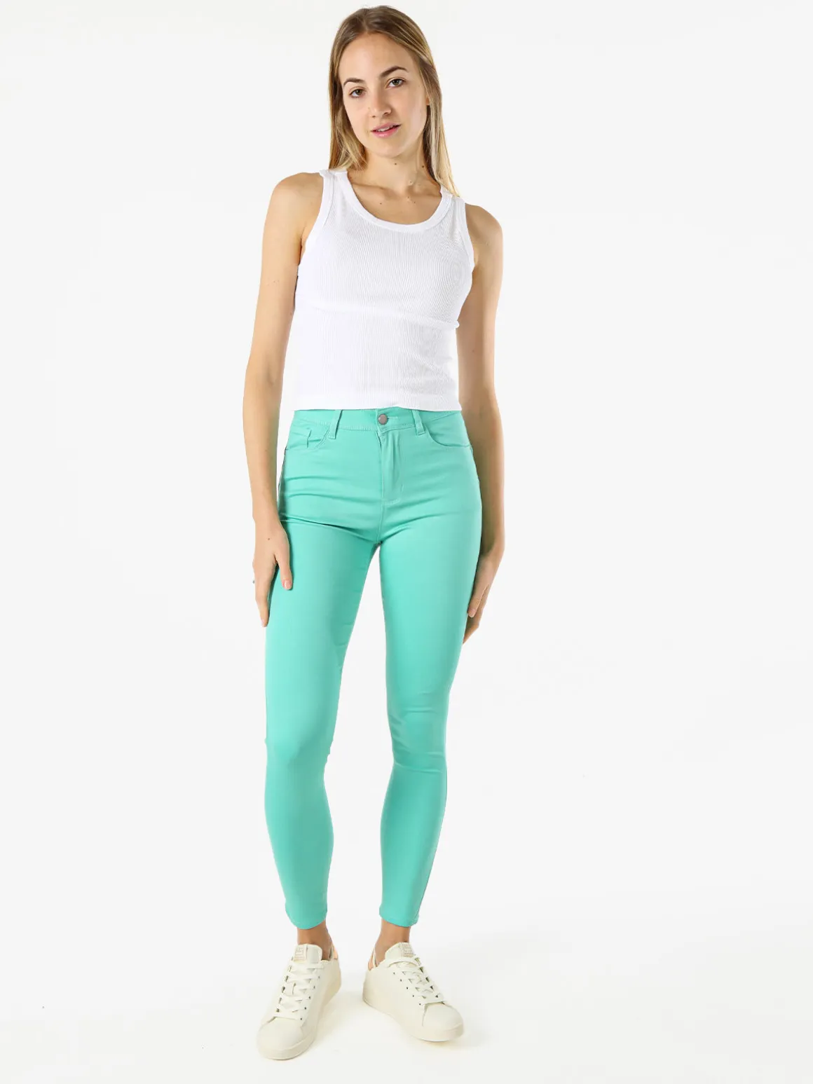 Max & Liu Pantaloni donna push-up - acqua marina