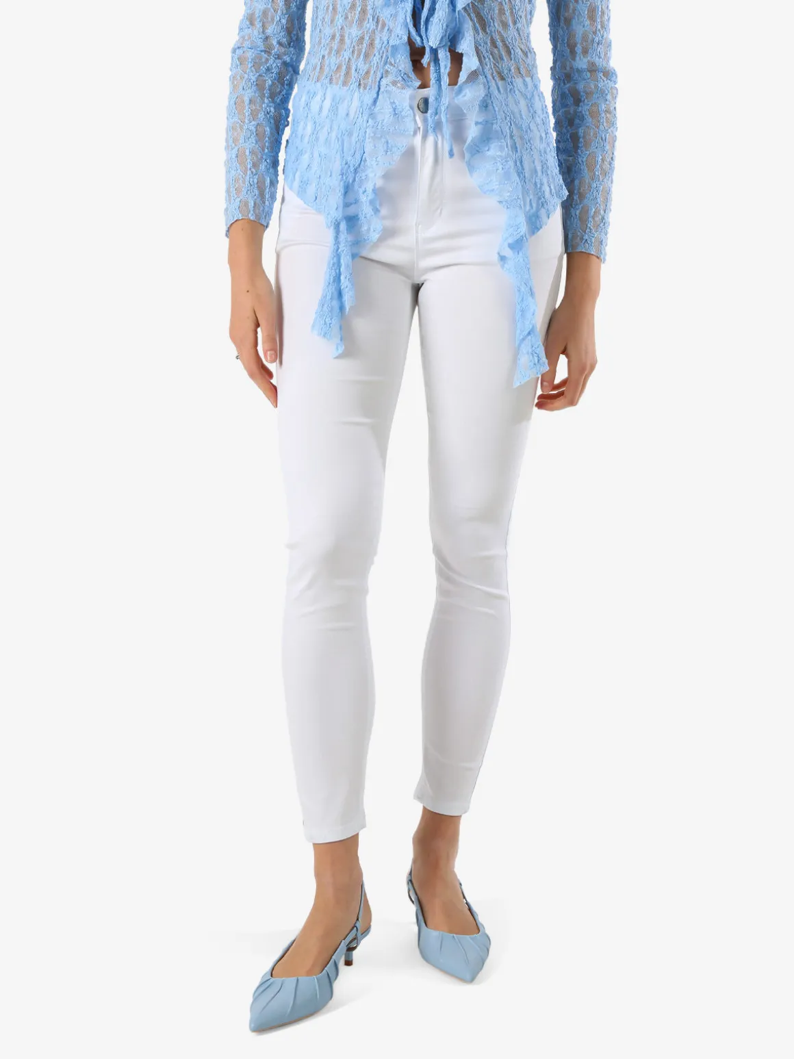 Max & Liu Pantaloni donna push-up - bianco