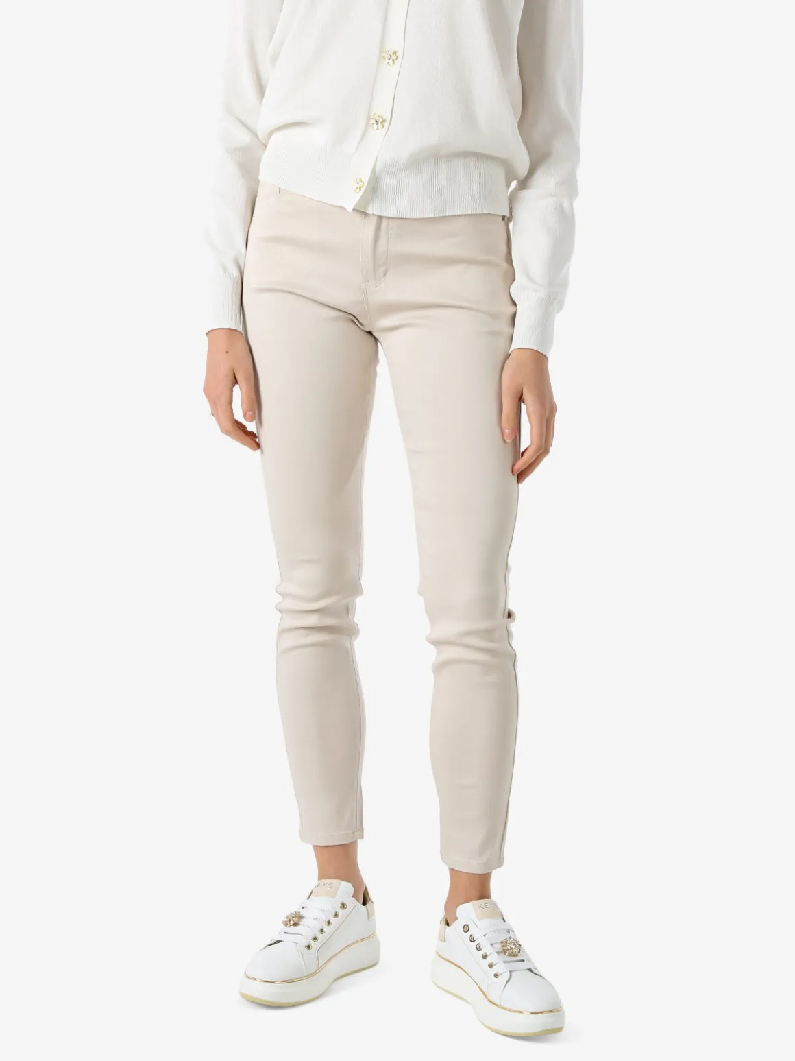 Max & Liu Pantaloni donna push-up - beige