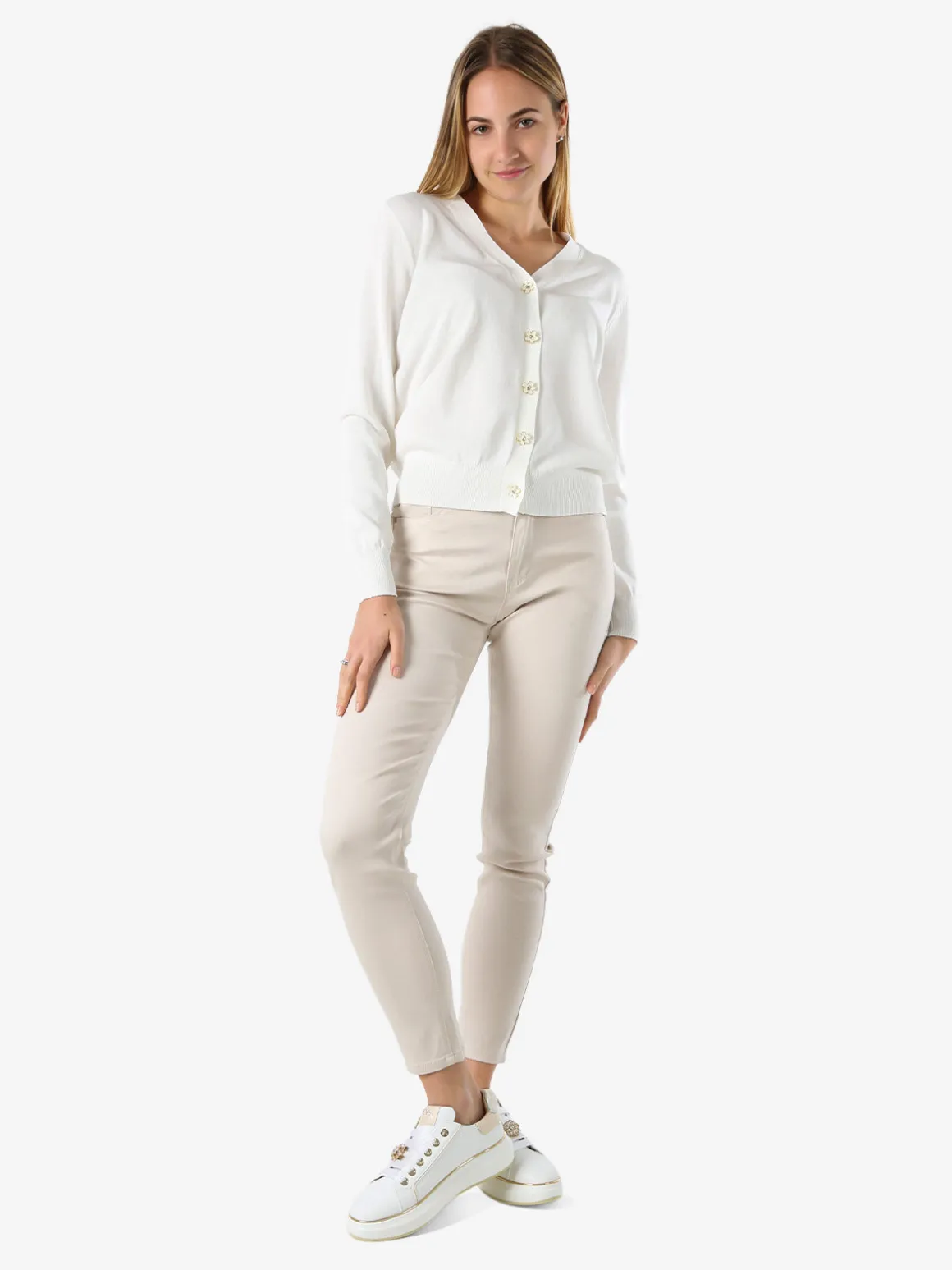 Max & Liu Pantaloni donna push-up - beige