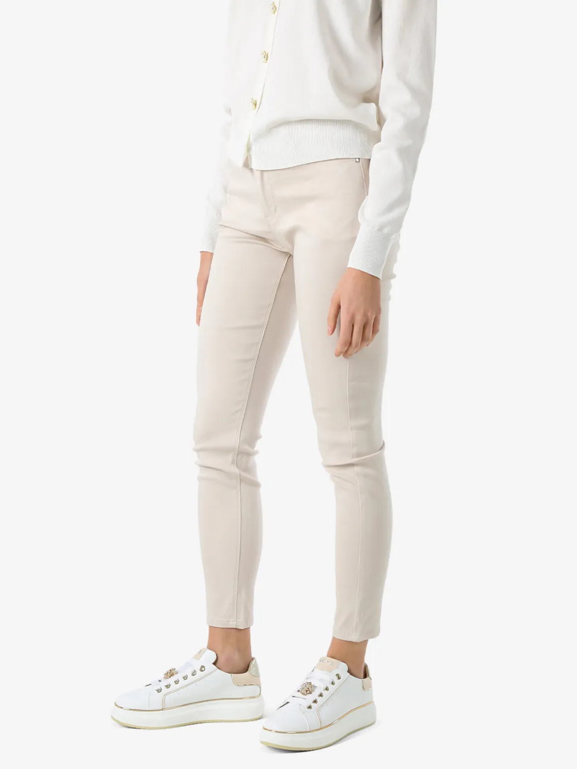 Max & Liu Pantaloni donna push-up - beige