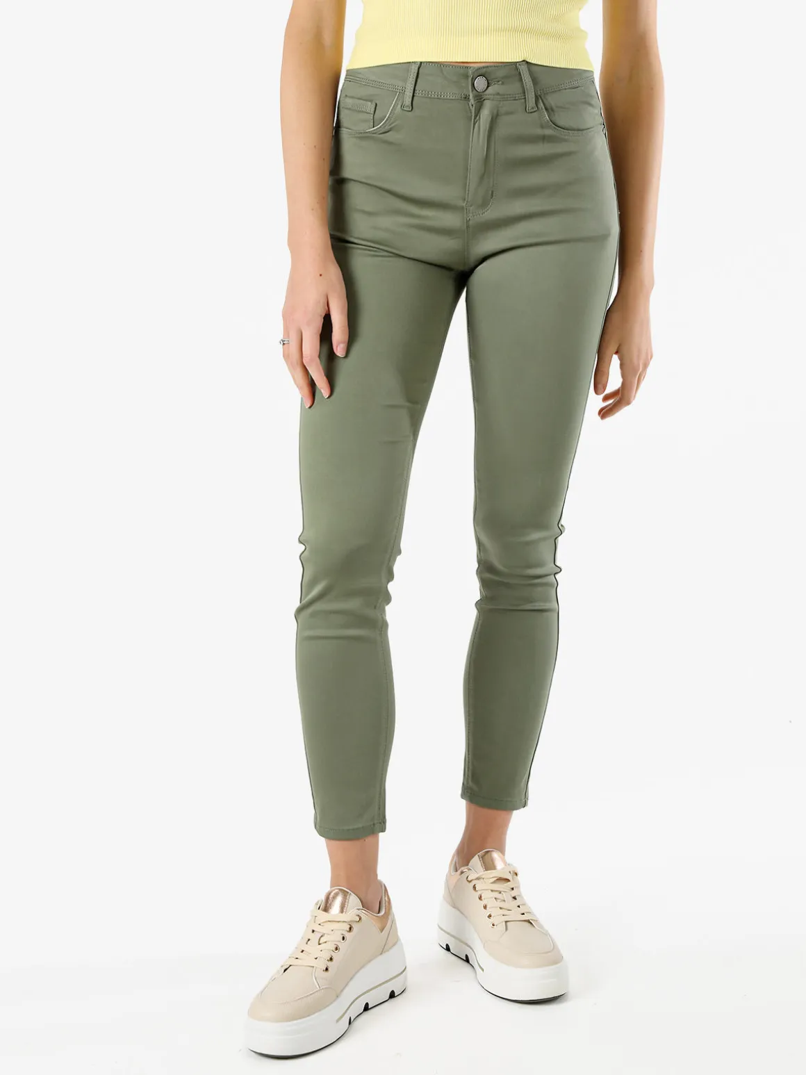 Max & Liu Pantaloni donna push-up - verde