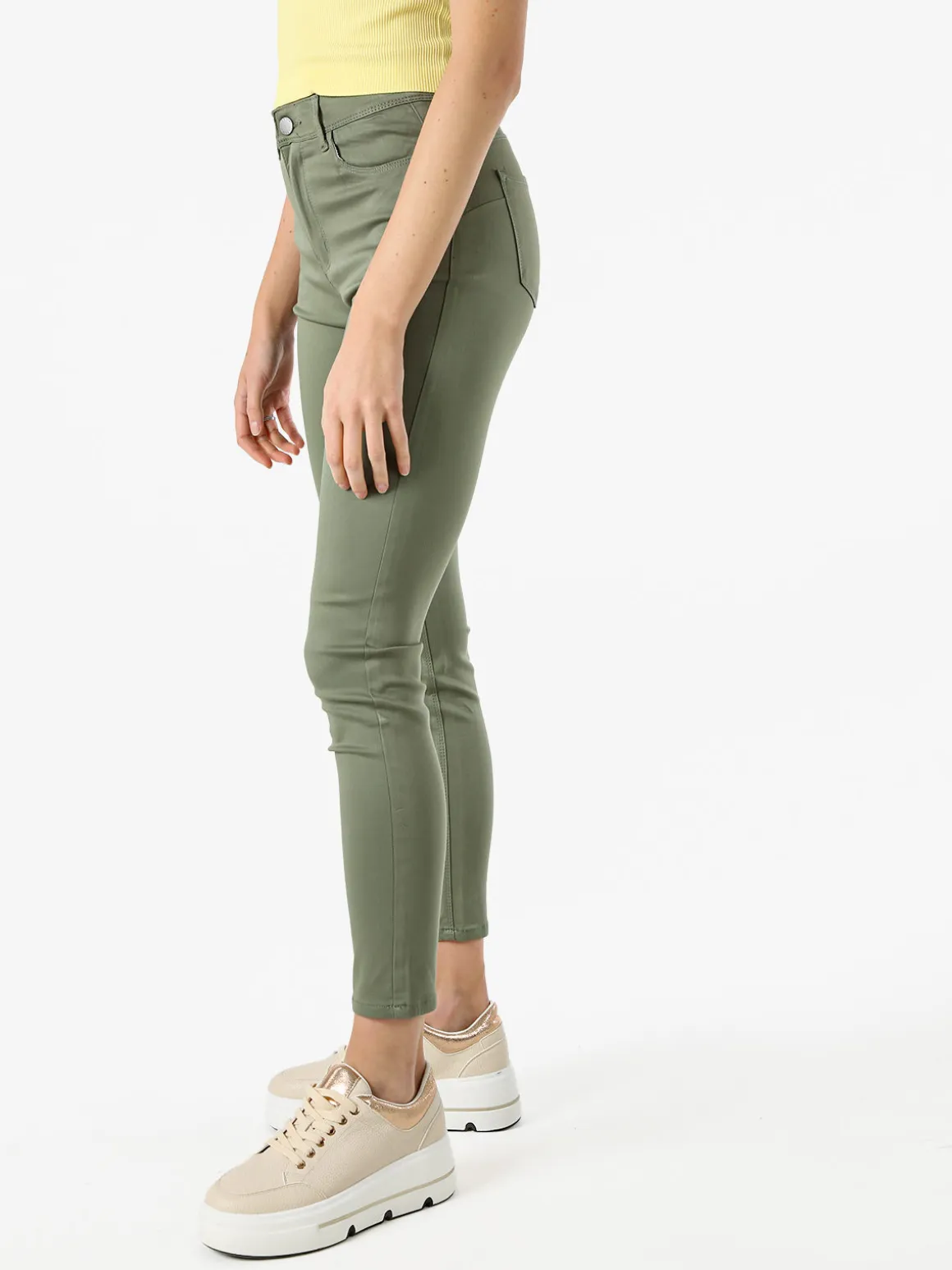Max & Liu Pantaloni donna push-up - verde