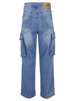 Max Tre Jeans da uomo a gamba larga con tasconi laterali