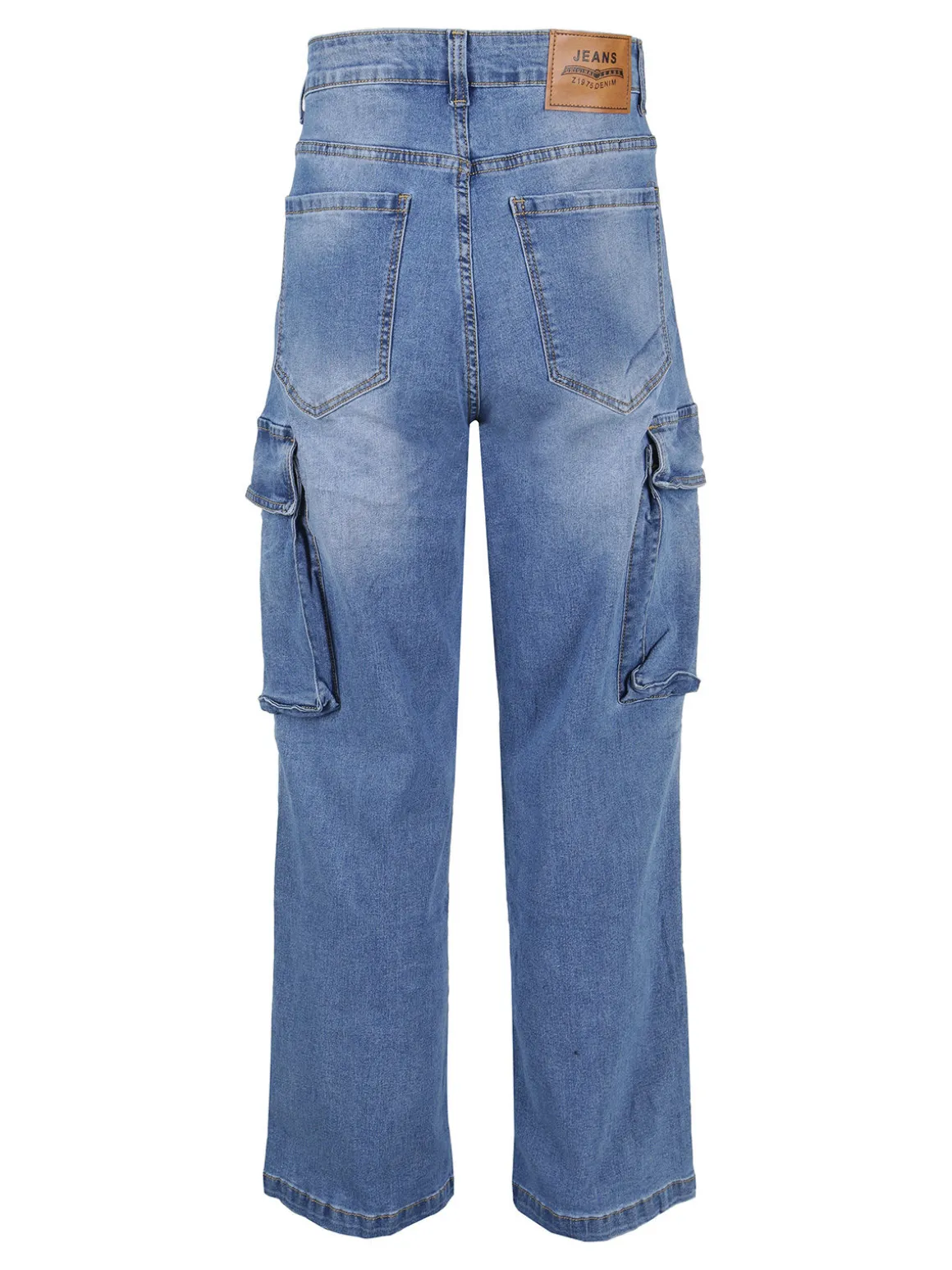 Max Tre Jeans da uomo a gamba larga con tasconi laterali