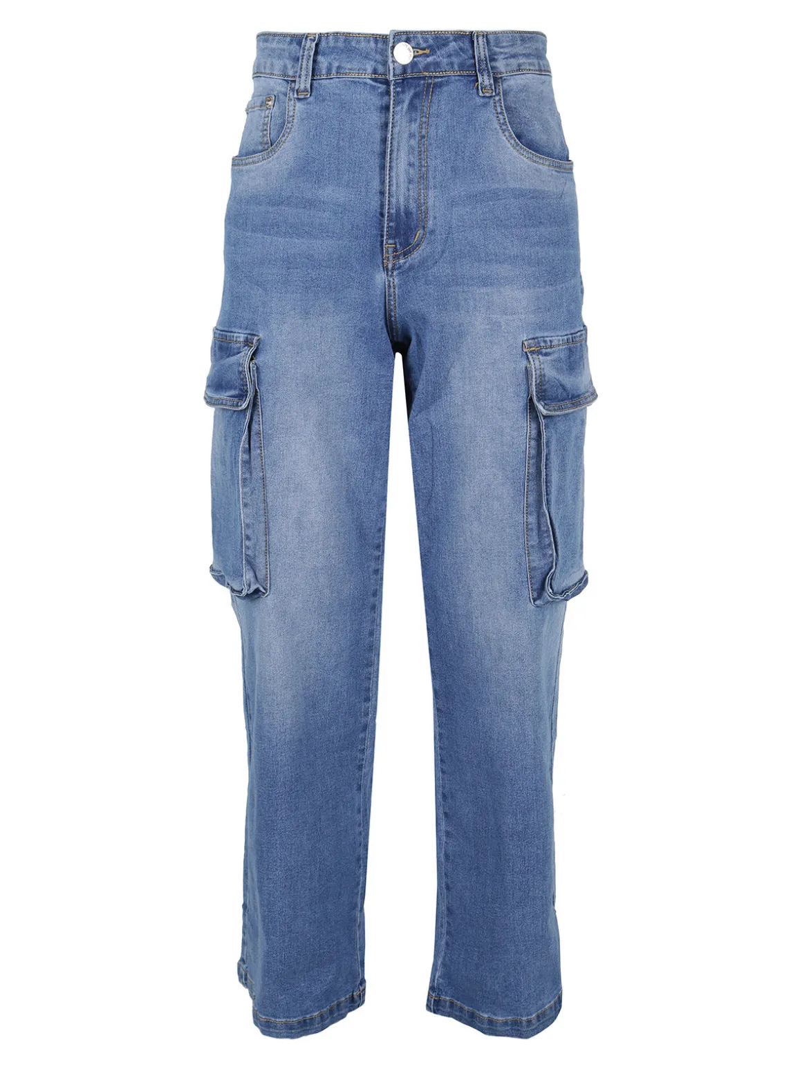 Max Tre Jeans da uomo a gamba larga con tasconi laterali