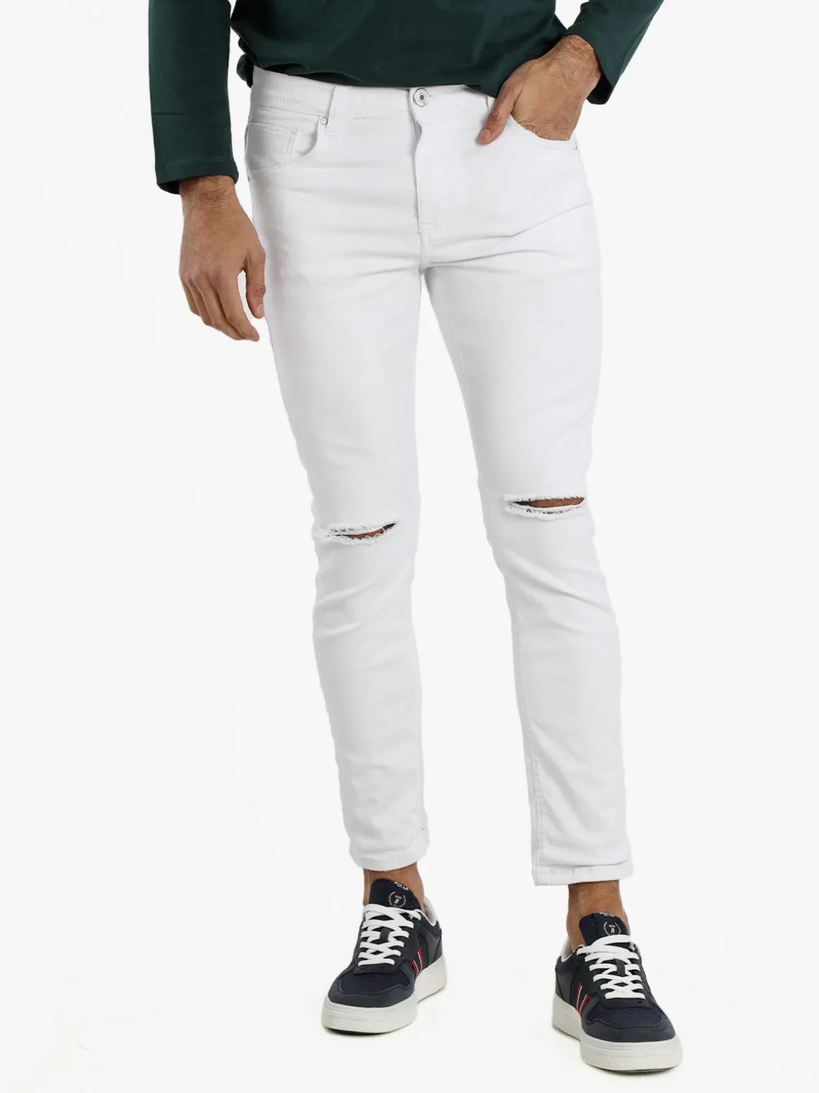 Max Tre Jeans slim fit uomo con strappi