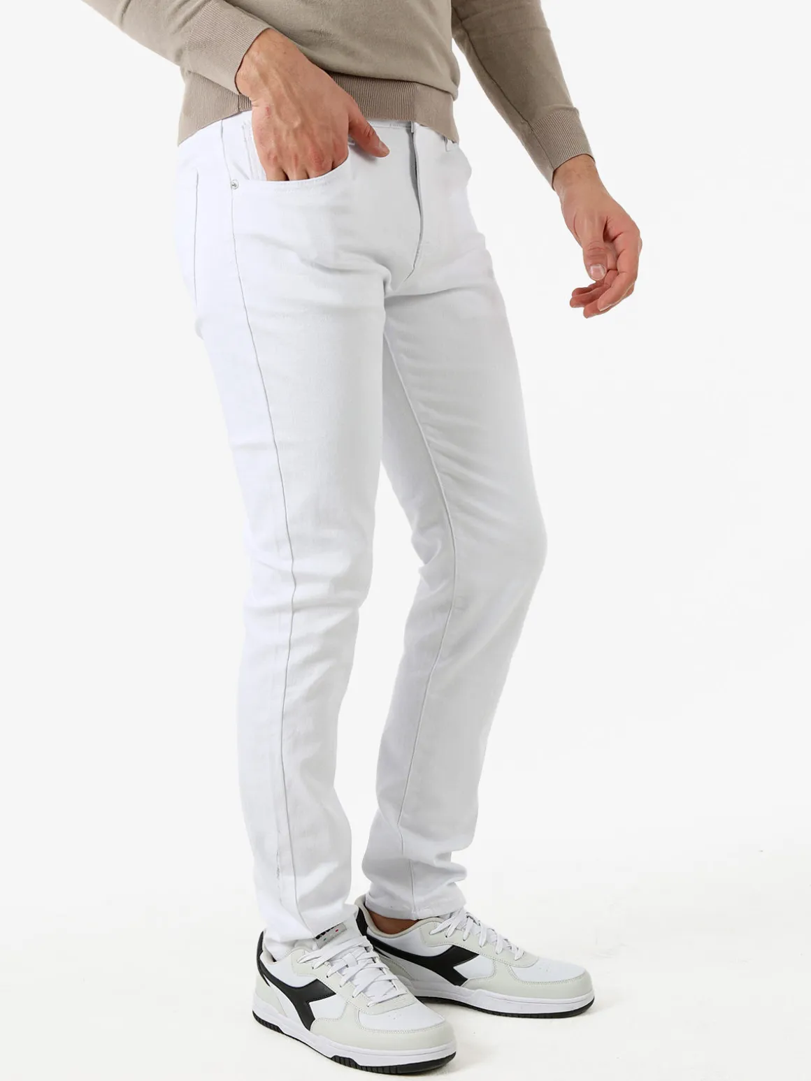 Max Tre Pantaloni jeans skinny da uomo - bianco