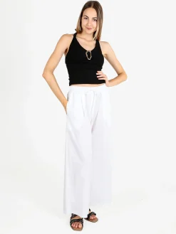Maya Pantaloni donna a gamba larga in cotone