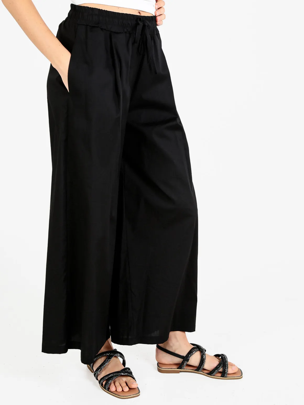 Maya Pantaloni donna a gamba larga in cotone
