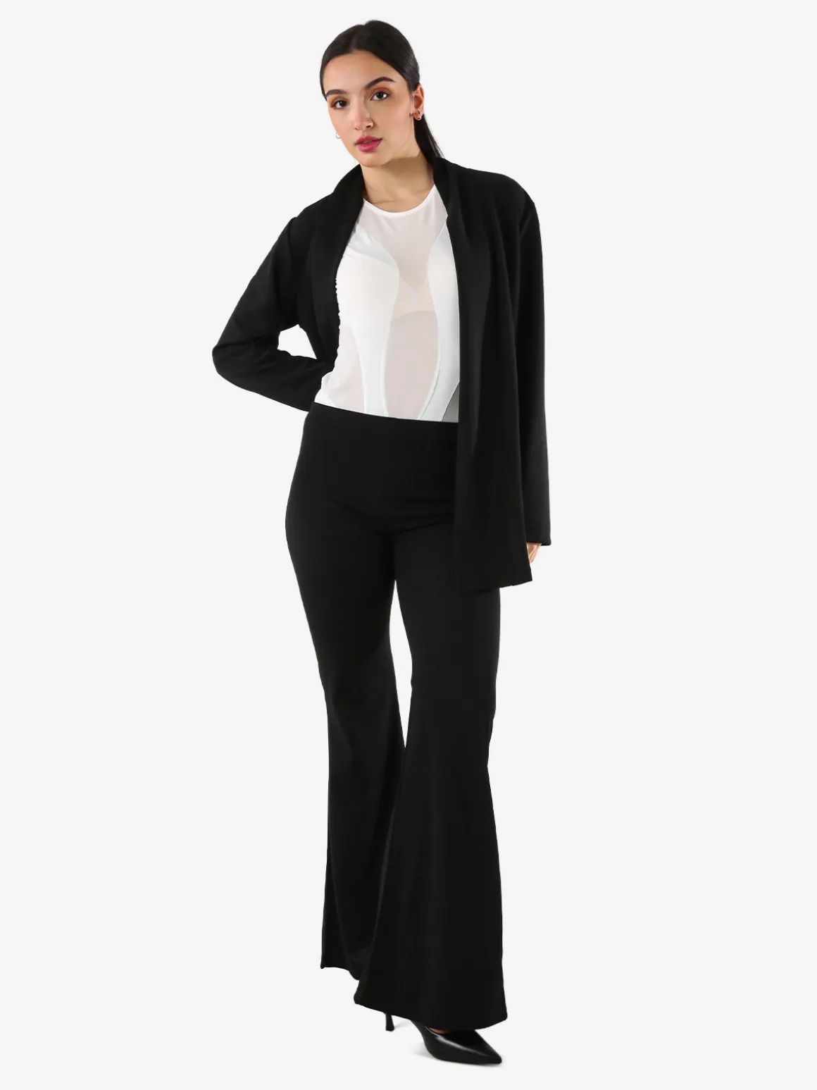 Maya Pantaloni eleganti da donna con finale a zampa - nero