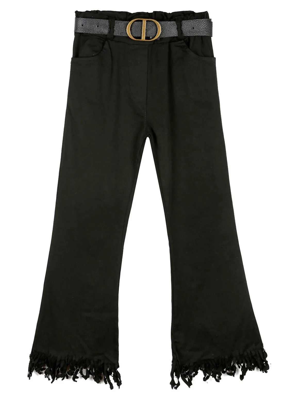 Mec Girl Pantaloni da bambina sfrangiati a zampa