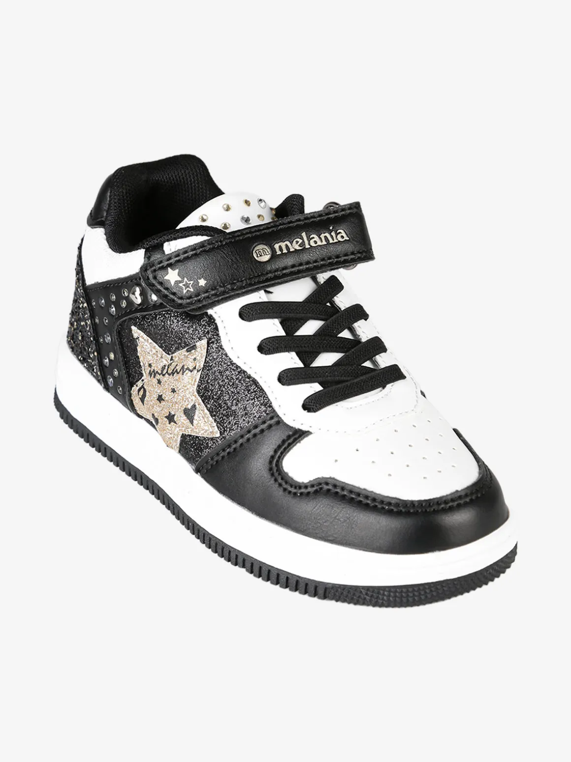 Melania Sneakers da bambina bicolore con cinturino a strappo