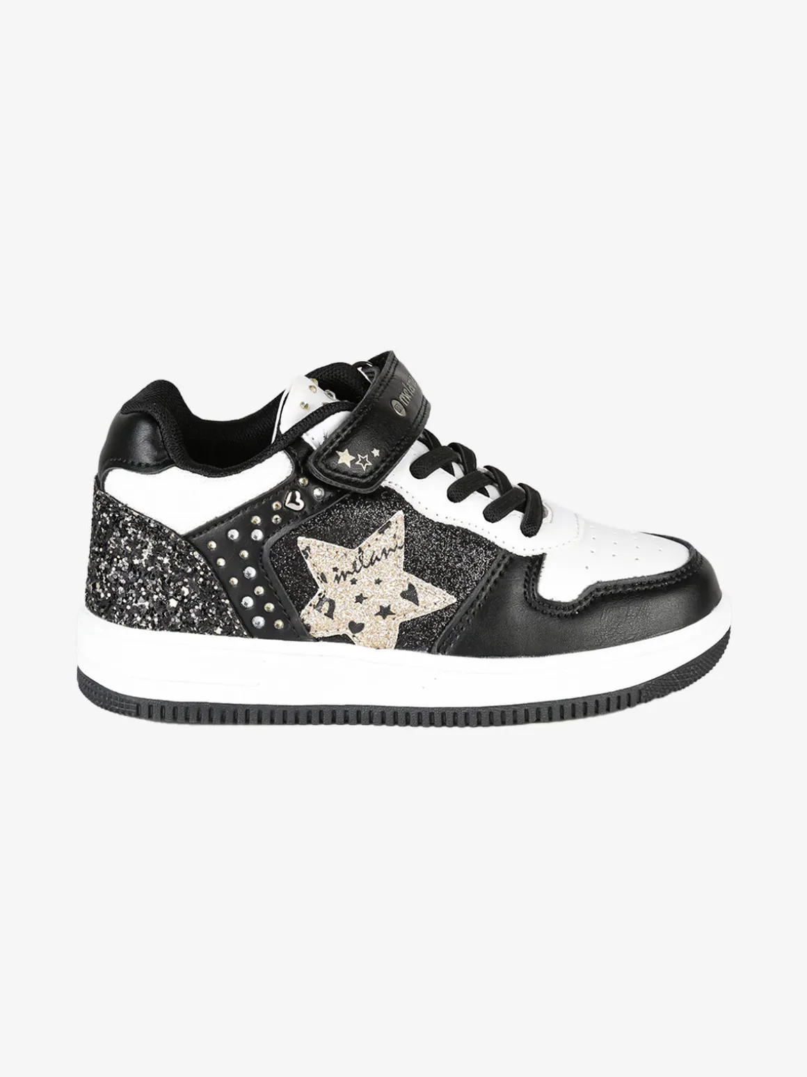 Melania Sneakers da bambina bicolore con cinturino a strappo