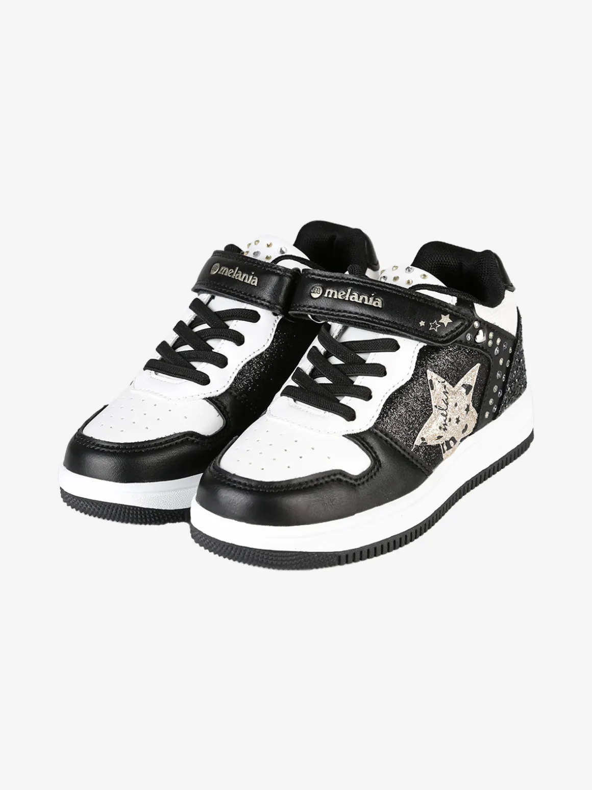 Melania Sneakers da bambina bicolore con cinturino a strappo
