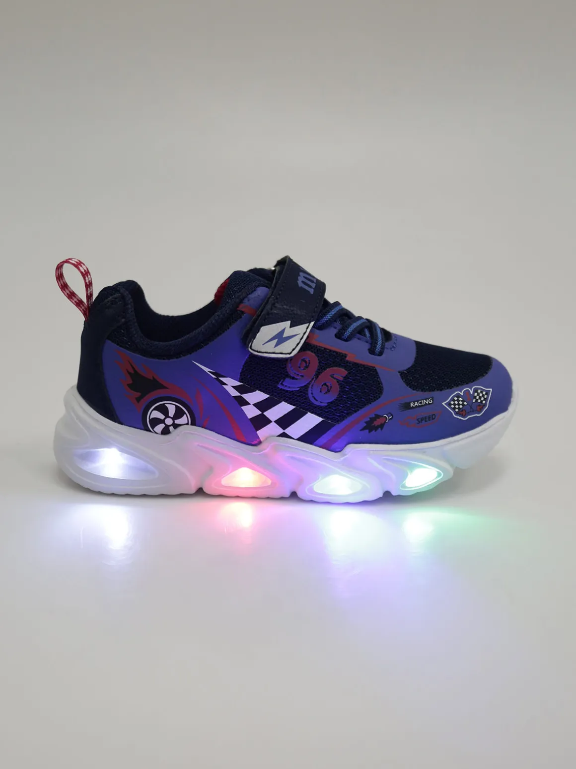 Melania Sneakers da bambino con luci e cinturino a strappo