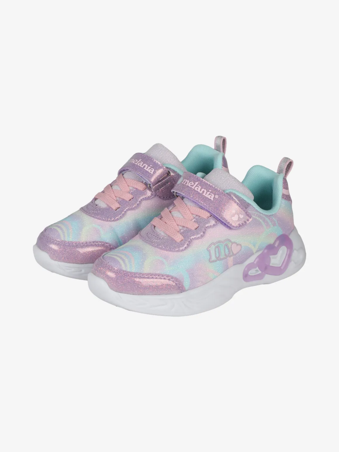 Melania Sneakers da ragazza con luci a cuore